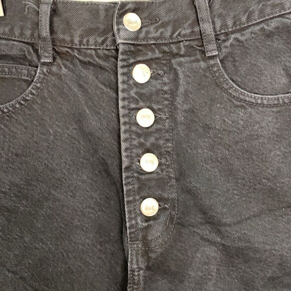 Vintage bongo black denim cut off high waist jeans shorts women’s size 5 cotton - Picture 2 of 9